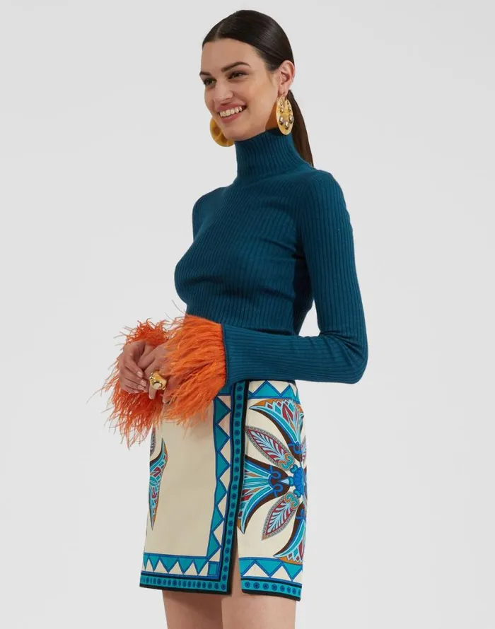 High Kick Top Blue Women La Double J Knitwear High Kick Top Blue Women La Double J Knitwear