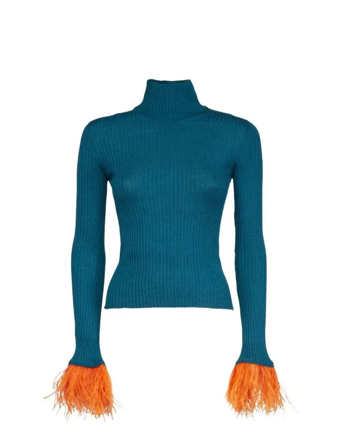 High Kick Top Blue Women La Double J Knitwear High Kick Top Blue Women La Double J Knitwear