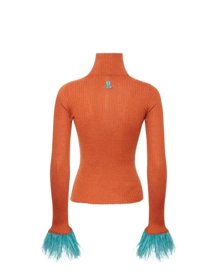 High Kick Top Orange Women La Double J Knitwear High Kick Top Orange Women La Double J Knitwear