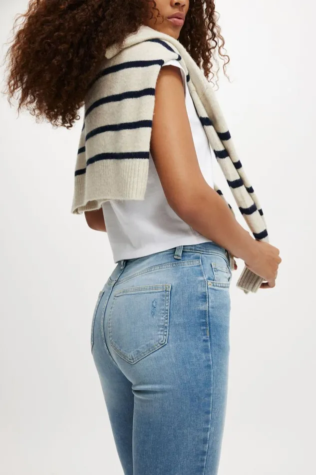 High Rise Skinny Jean Bells Blue Rip Women Cotton On Pants High Rise Skinny Jean Bells Blue Rip Women Cotton On Pants