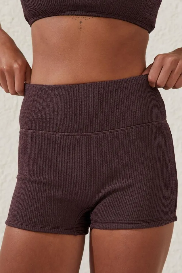 Highwaisted Swim Boyshort Willow Brown Crinkle Women Cotton On Bikinis Highwaisted Swim Boyshort Willow Brown Crinkle Women Cotton On Bikinis