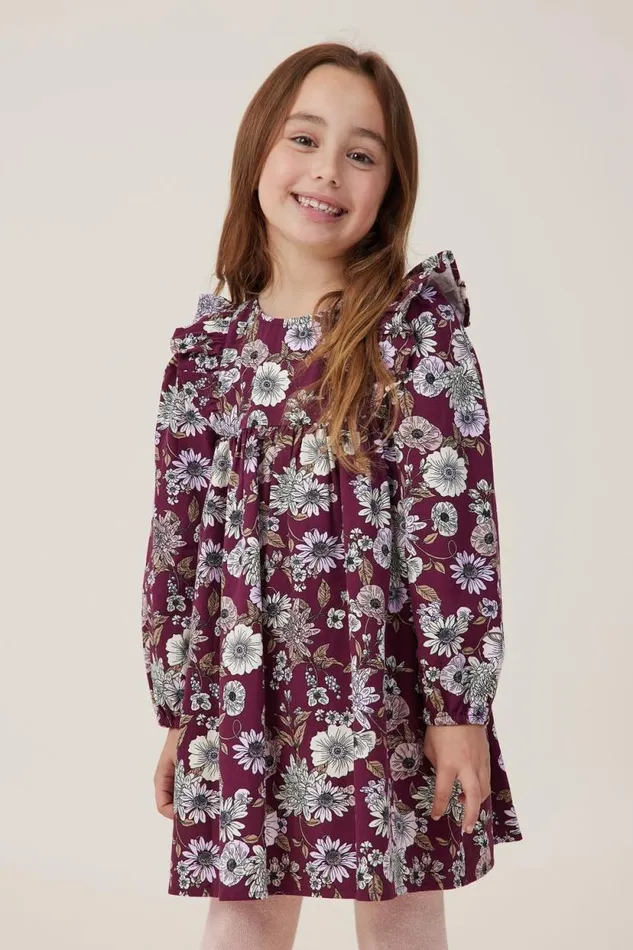 Holly Long Sleeve Dress Vintage Berryannie Floral Girls Cotton On Dresses