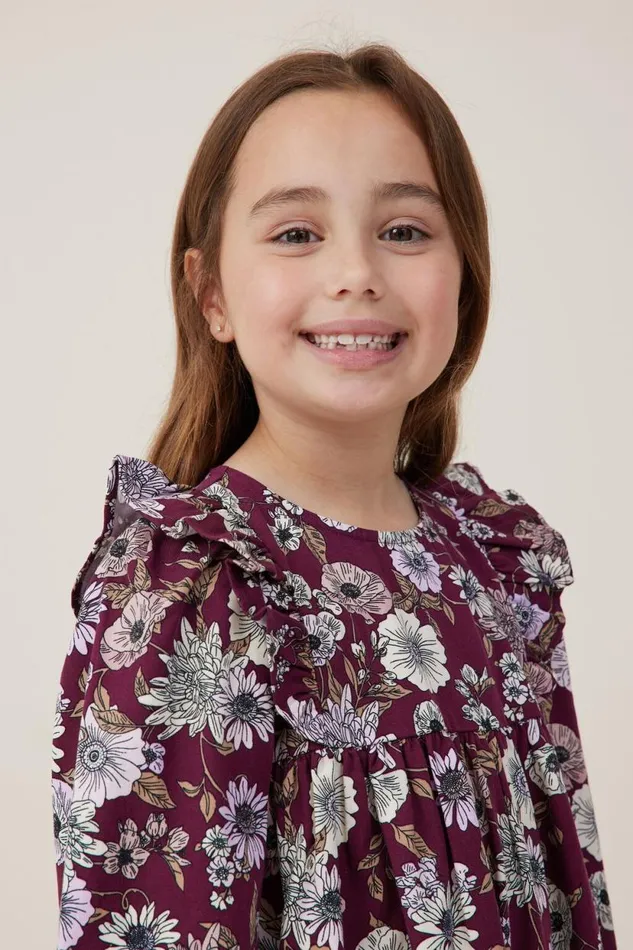 Holly Long Sleeve Dress Vintage Berryannie Floral Girls Cotton On Dresses