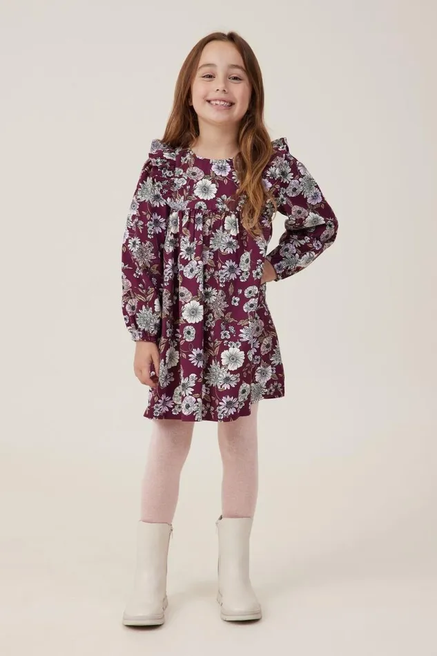 Holly Long Sleeve Dress Vintage Berryannie Floral Girls Cotton On Dresses