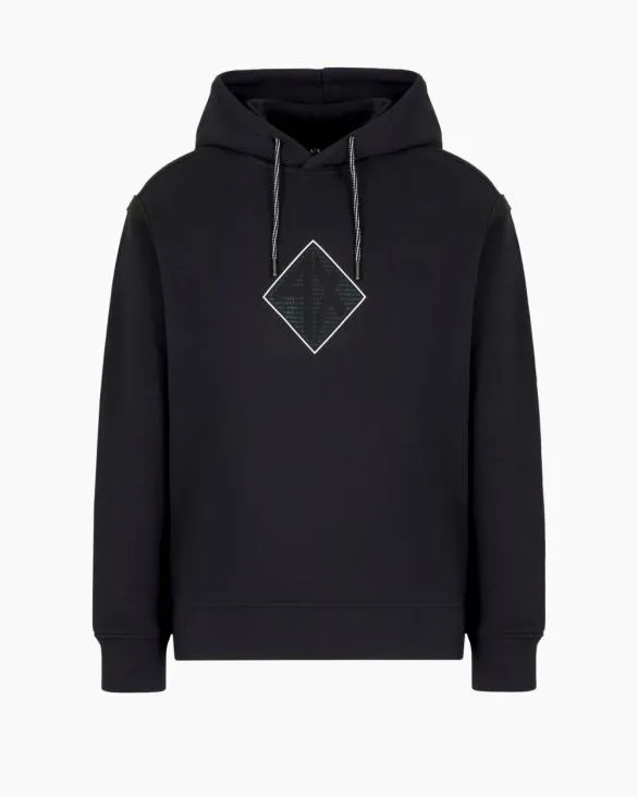 Hoodie With Maxi Logo On The Chest Navyblue Men Armani Matching Sets