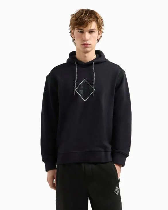 Hoodie With Maxi Logo On The Chest Navyblue Men Armani Matching Sets Hoodie With Maxi Logo On The Chest Navyblue Men Armani Matching Sets