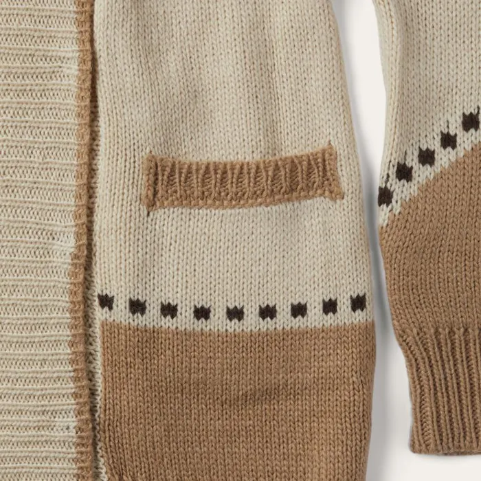 Horseshoe and Star Belted Cardigan White Women Stetson Sweaters
