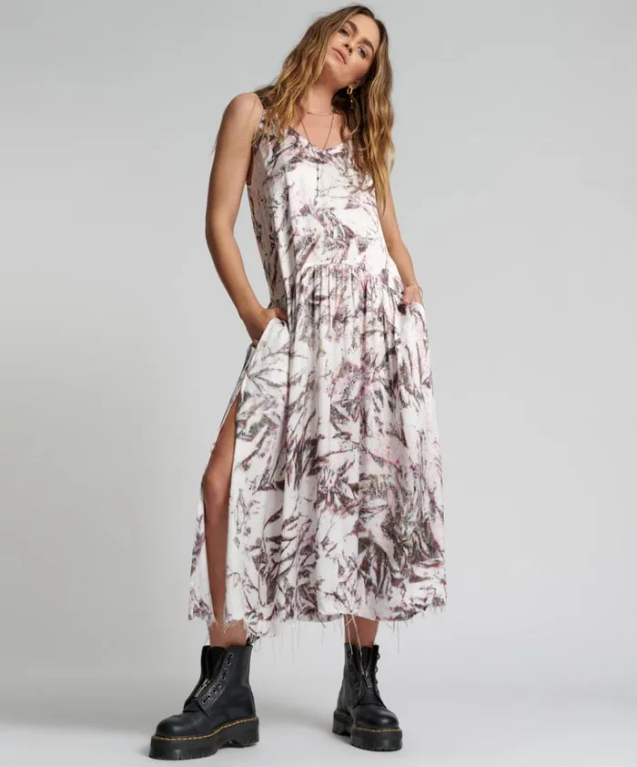 ILLUSIONS RUNAWAY HAND PRINTED CAMI DRESS Women One Teaspoon Midi and Maxi Dresses