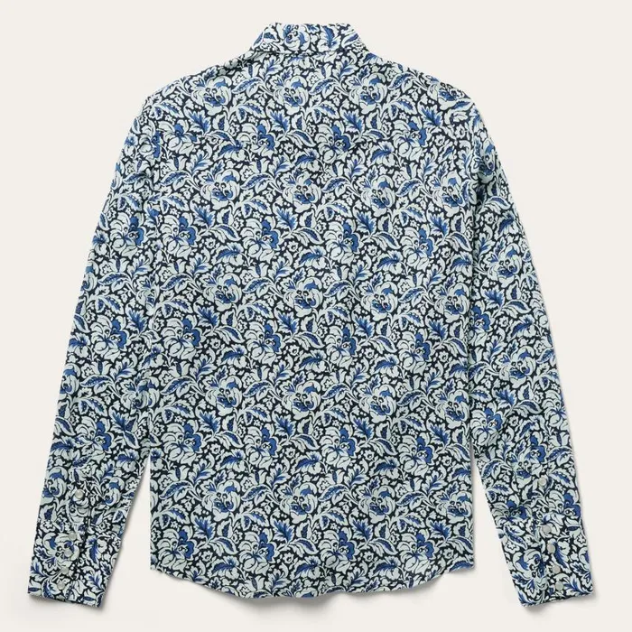 Indigo Tapestry Print Shirt Blue Women Stetson Western Shirts