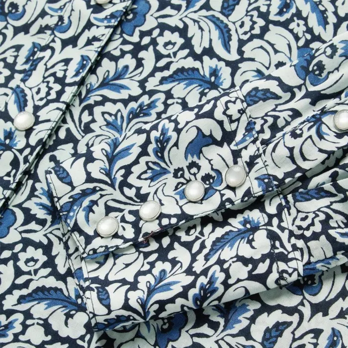 Indigo Tapestry Print Shirt Blue Women Stetson Western Shirts