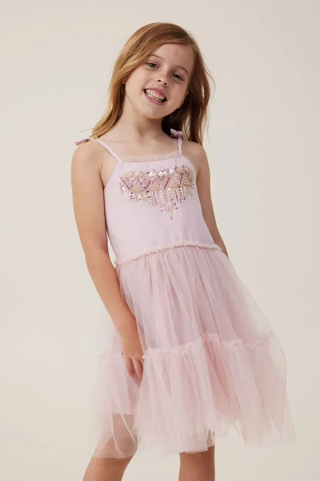 Isabella Dress Up Dress Dusty Pinksparkle Girls Cotton On Dresses