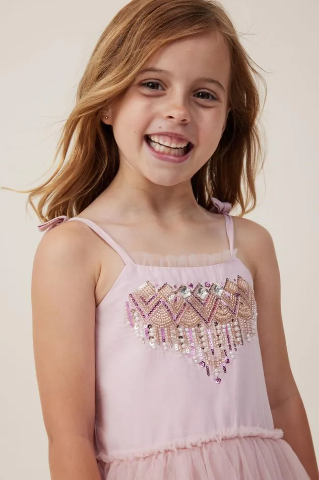 Isabella Dress Up Dress Dusty Pinksparkle Girls Cotton On Dresses