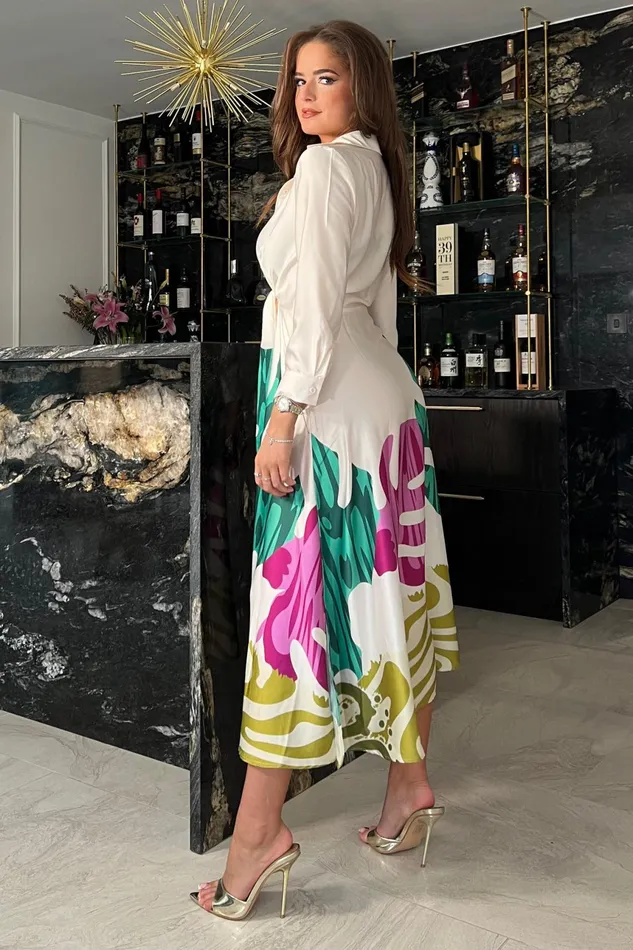 Isabella Green Leaf Tie Front Shirt Dress Women Girl In Mind Shirt Dresses