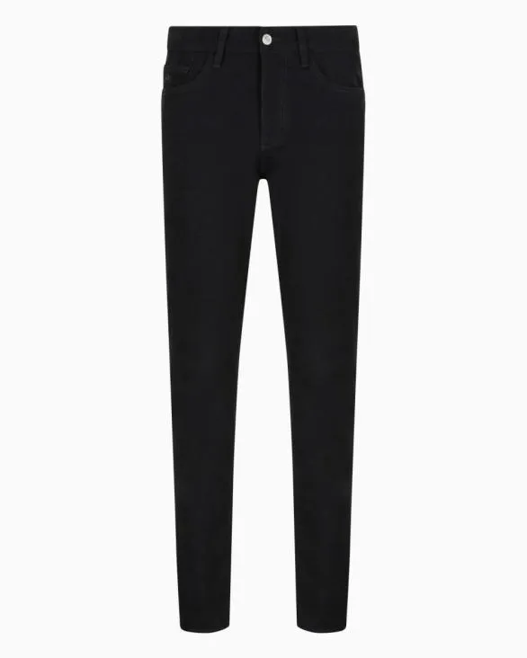 J14 Skinny Fit Jeans In Bull Stretch Cotton Black Men Armani Denim