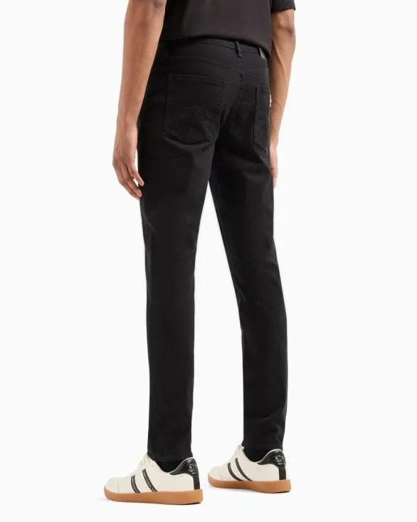 J14 Skinny Fit Jeans In Bull Stretch Cotton Black Men Armani Denim J14 Skinny Fit Jeans In Bull Stretch Cotton Black Men Armani Denim