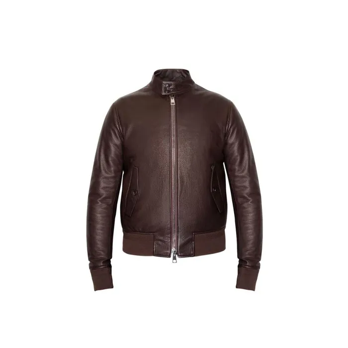 Jacket Men Moreschi Dark Brown Leather Bomber