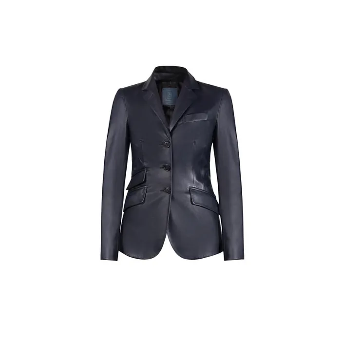 Jacket Women Moreschi Navy Blue Leather Woman Jacket