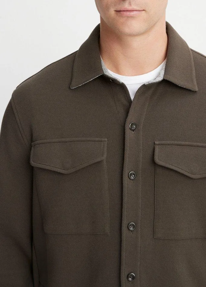 Jackets and Outerwear Men Vince DoubleKnit CottonBlend Piqu Shirt Jacket Frogheather Grey Jackets and Outerwear Men Vince DoubleKnit CottonBlend Piqu Shirt Jacket Frogheather Grey