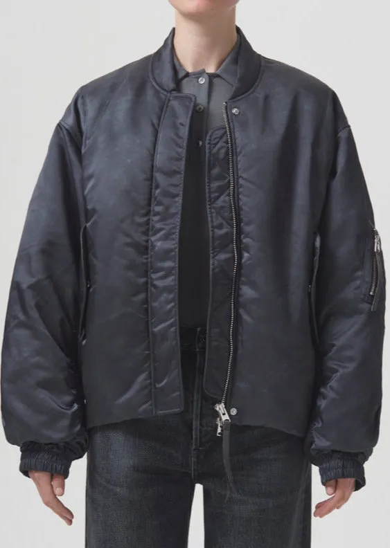 Jackets and Outerwear Women Agolde Shoreditch Ski Club X AGOLDE Nisa Bomber Jacket In Slate