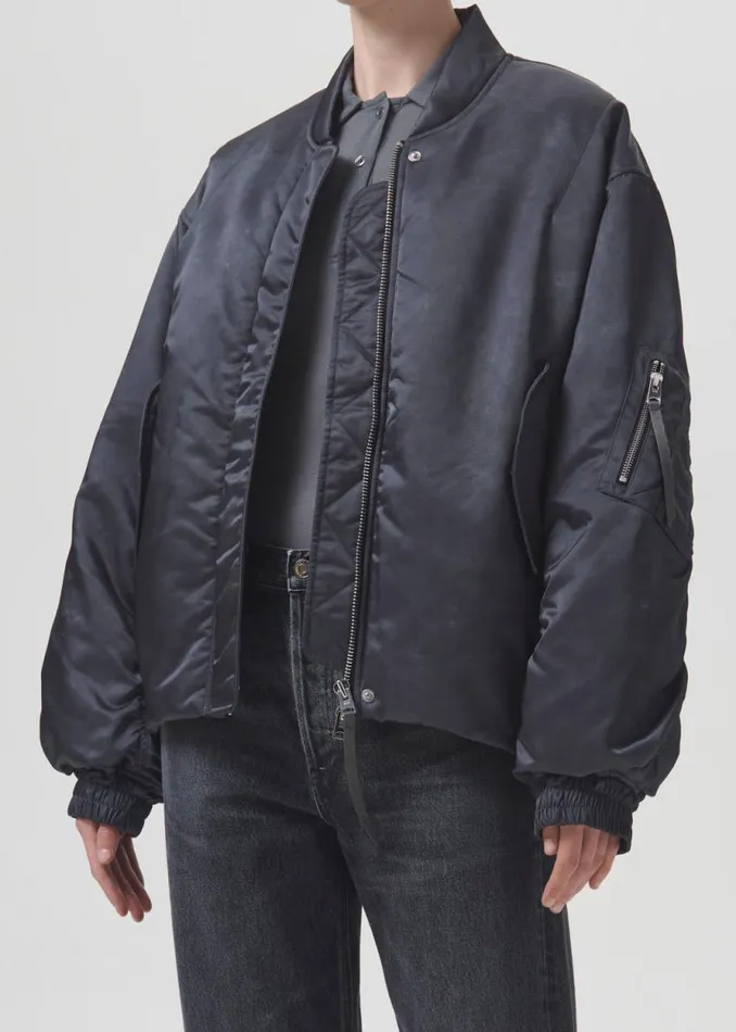 Jackets and Outerwear Women Agolde Shoreditch Ski Club X AGOLDE Nisa Bomber Jacket In Slate