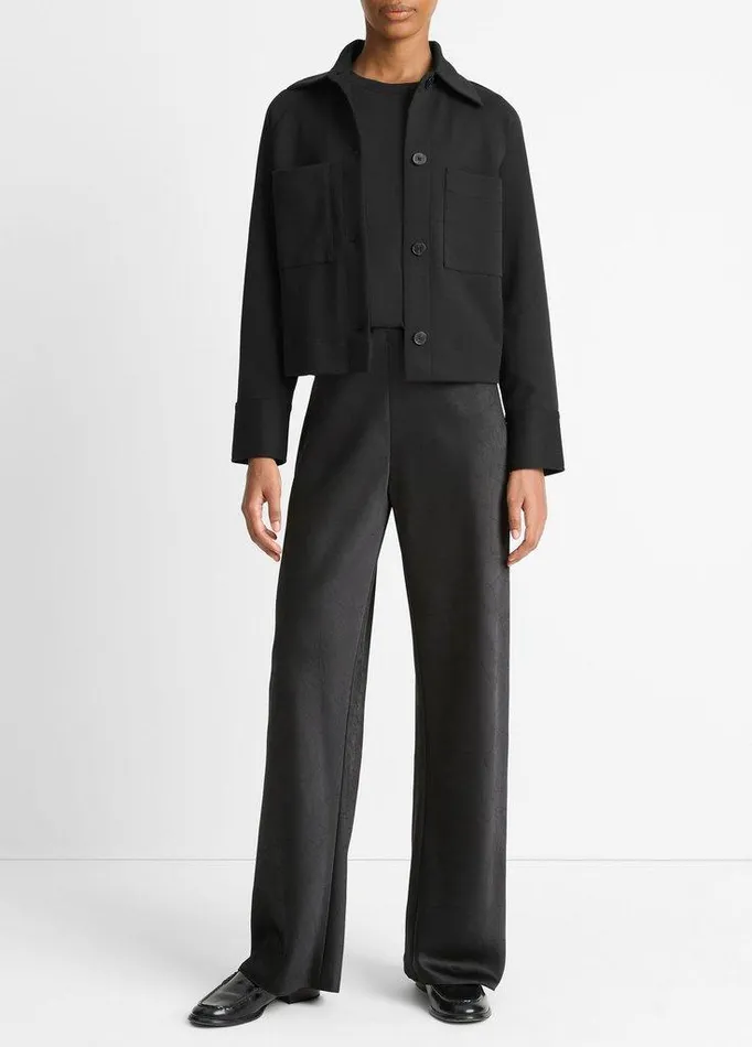 Jackets and Outerwear Women Vince CottonBlend Shirt Jacket Black