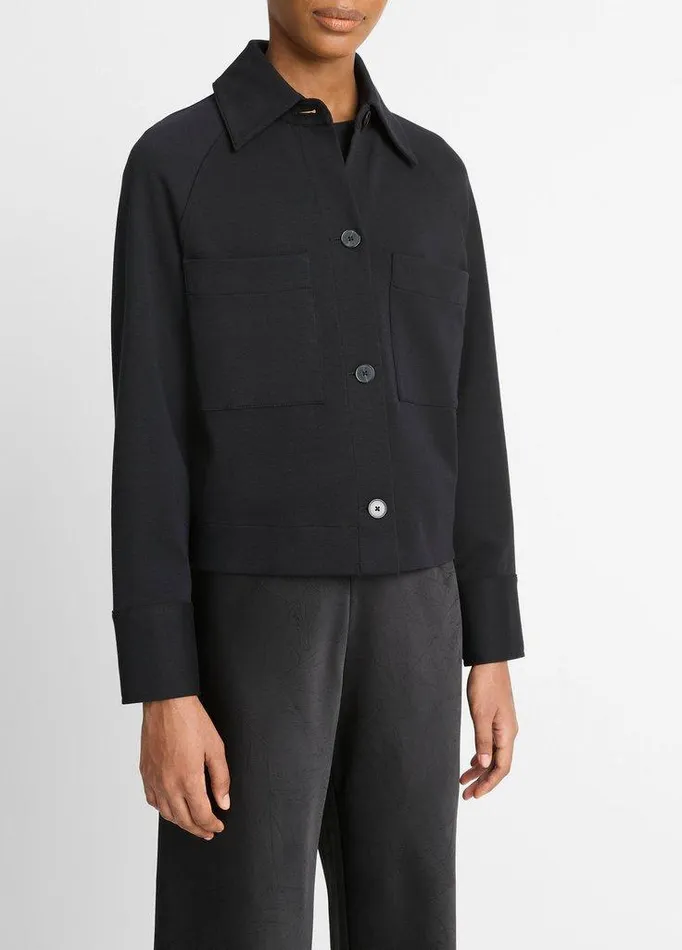 Jackets and Outerwear Women Vince CottonBlend Shirt Jacket Black Jackets and Outerwear Women Vince CottonBlend Shirt Jacket Black