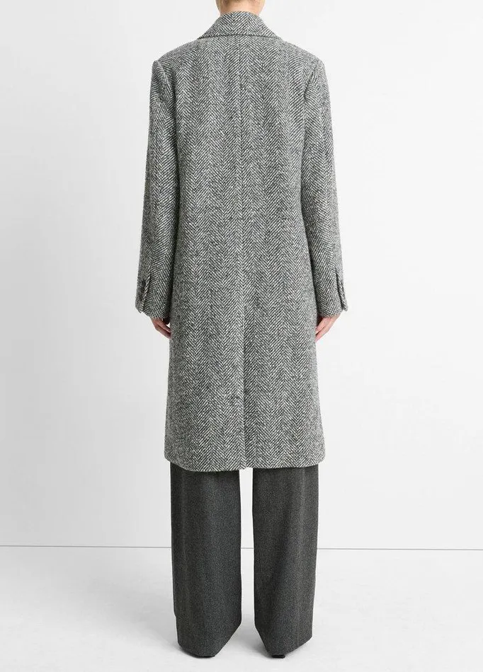 Jackets and Outerwear Women Vince Italian Herringbone WoolBlend DoubleBreasted Coat Charcoal Jackets and Outerwear Women Vince Italian Herringbone WoolBlend DoubleBreasted Coat Charcoal