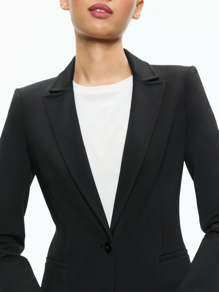 Jackets Coats Women Alice Olivia BREANN LONG FITTED BLAZER Black