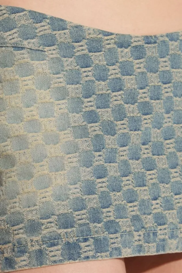 Jacquard Denim Monogram Trinity Skirt Blue Women MISBHV Skirts