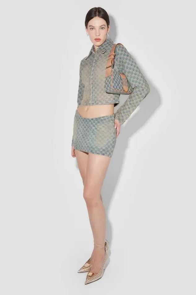 Jacquard Denim Monogram Trinity Skirt Blue Women MISBHV Skirts