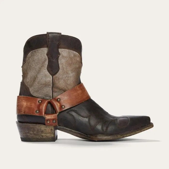 Jade Harness Ankle Boot Brown Women Stetson Western