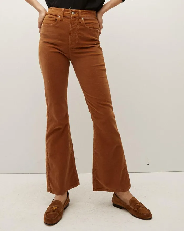 Jeans Shop Veronica Beard Carson Corduroy KickFlare Pant Camel
