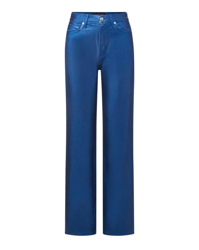 Jeans Shop Veronica Beard Dylan StraightLeg Jean Metallic Coating True Navy