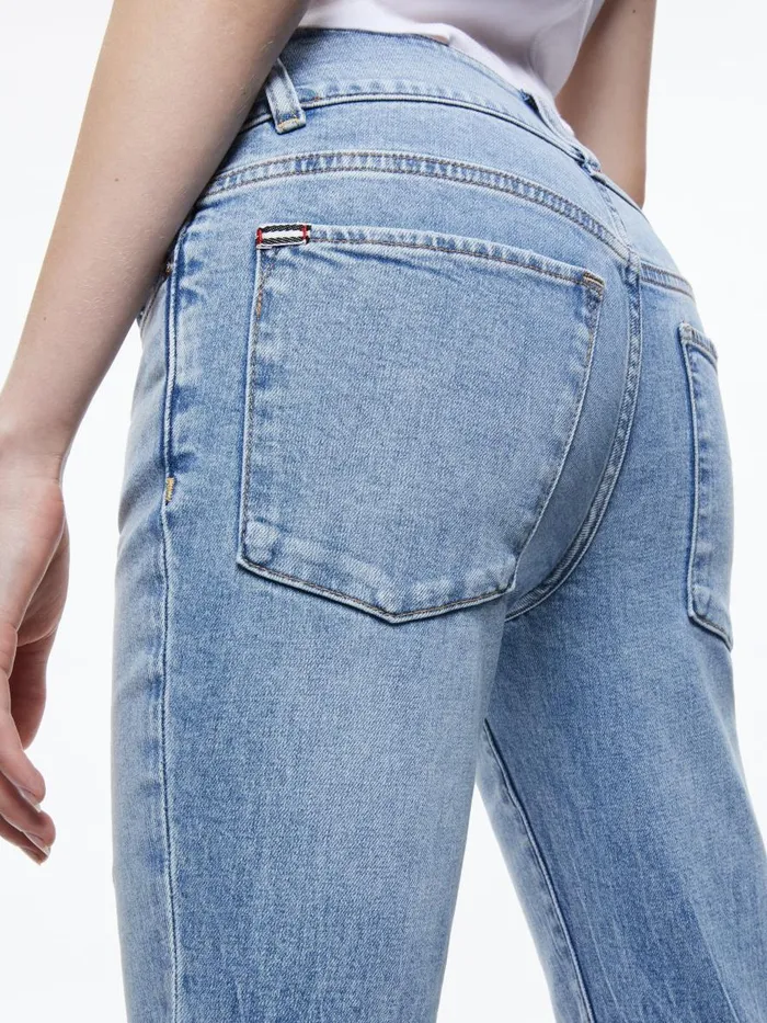 Jeans Women Alice Olivia STACEY LOW RISE BELL BOTTOM JEAN Bay Blue