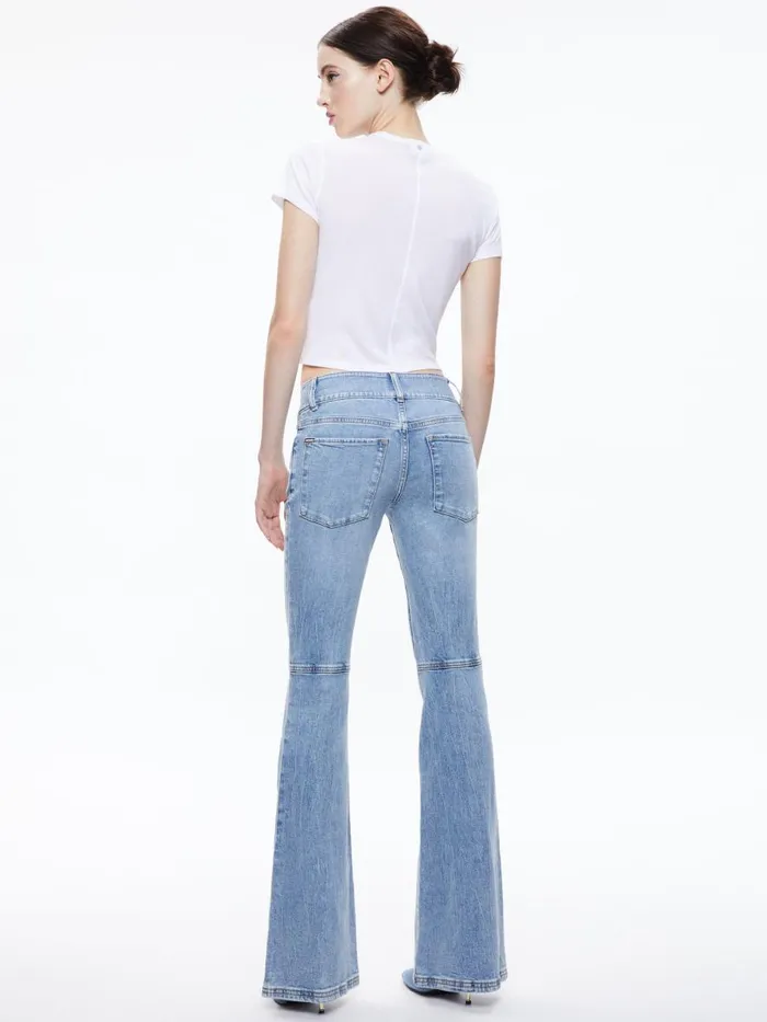 Jeans Women Alice Olivia STACEY LOW RISE BELL BOTTOM JEAN Bay Blue