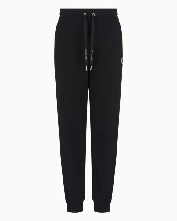 Jogger Pants With Metal Logo Black Women Armani Matching Sets