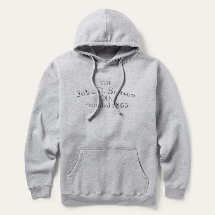 John B Co Hooded Sweatshirt Grey Men Stetson Sweaters and Hoodies
