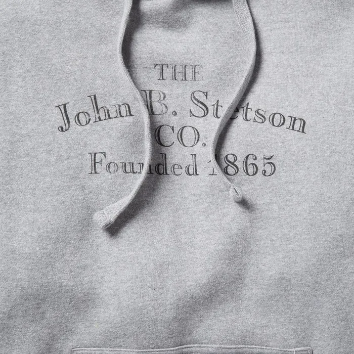 John B Co Hooded Sweatshirt Grey Men Stetson Sweaters and Hoodies