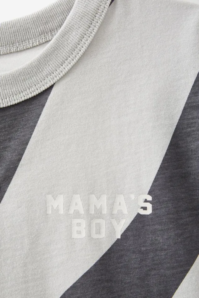 Jonny Short Sleeve Print Tee Winter Greywave Corn Silk Mama S Boy Boys Cotton On Tops and TShirts