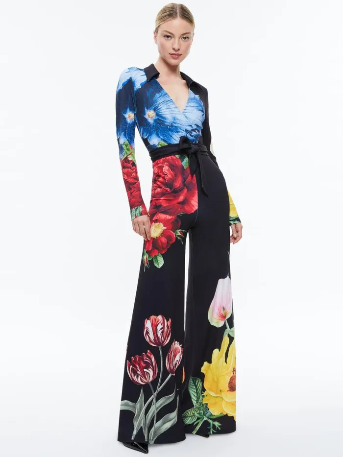 Jumpsuits Rompers Women Alice Olivia MELINDA WIDE LEG WRAP JUMPSUIT Le Parisien Black Jumpsuits Rompers Women Alice Olivia MELINDA WIDE LEG WRAP JUMPSUIT Le Parisien Black
