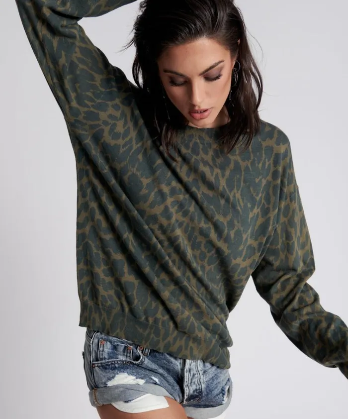 JUNGLE LEOPARD KNIT SWEATER Women One Teaspoon Knitwear
