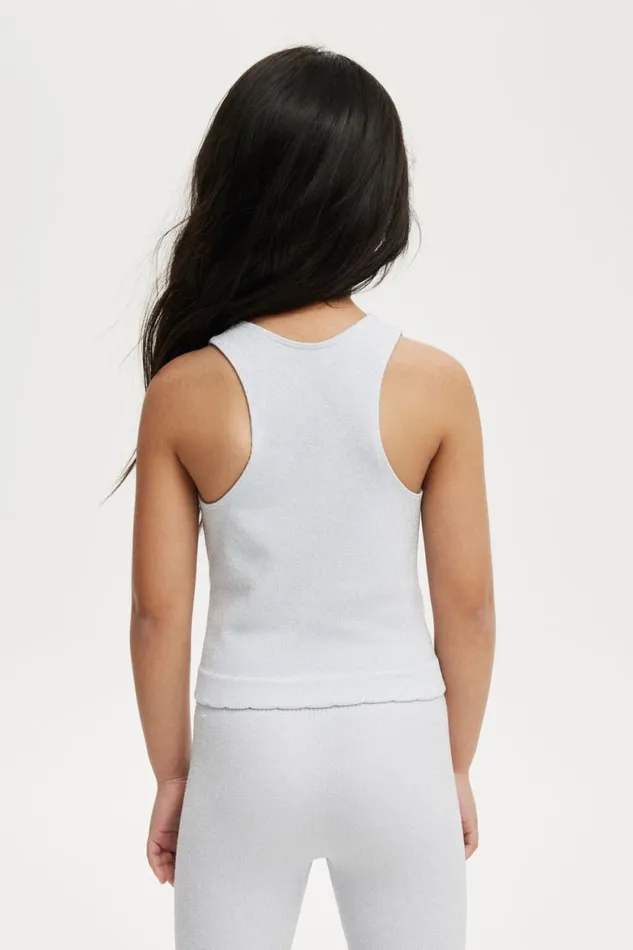 Kali Seamfree Tank Morning Blue Metallicscallop Girls Cotton On Tops and TShirts Kali Seamfree Tank Morning Blue Metallicscallop Girls Cotton On Tops and TShirts