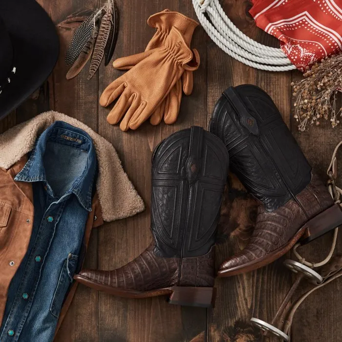 Kaycee Brown Caiman Belly Cowboy Boot Brown Men Stetson Western