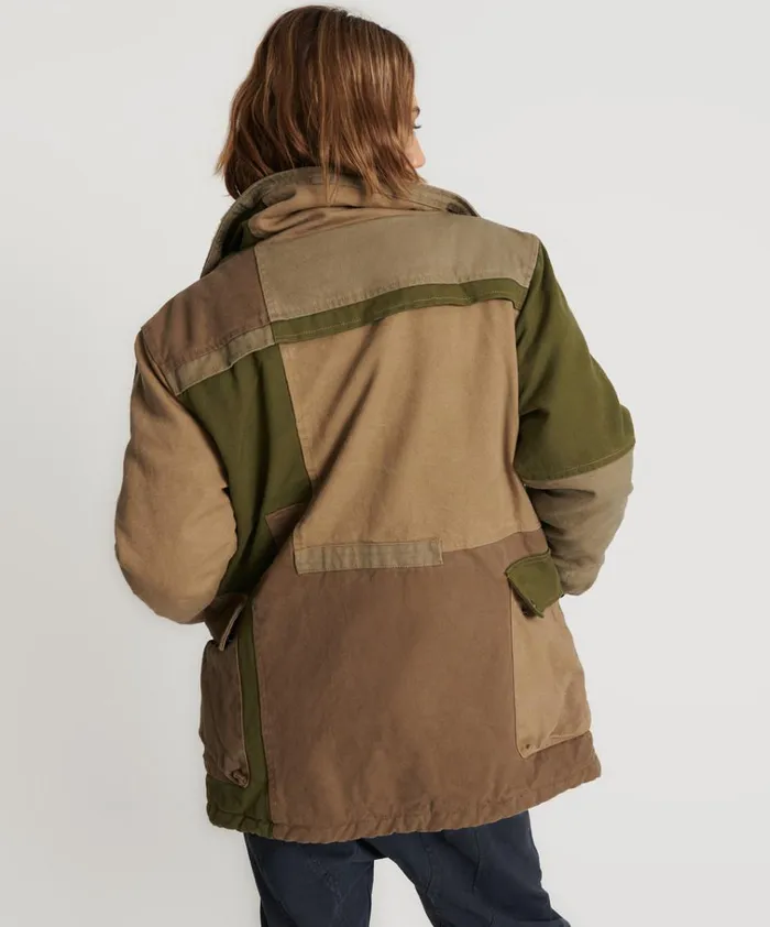 KHAKI PATCHWORKED DEFENDER COAT Women One Teaspoon Jackets KHAKI PATCHWORKED DEFENDER COAT Women One Teaspoon Jackets