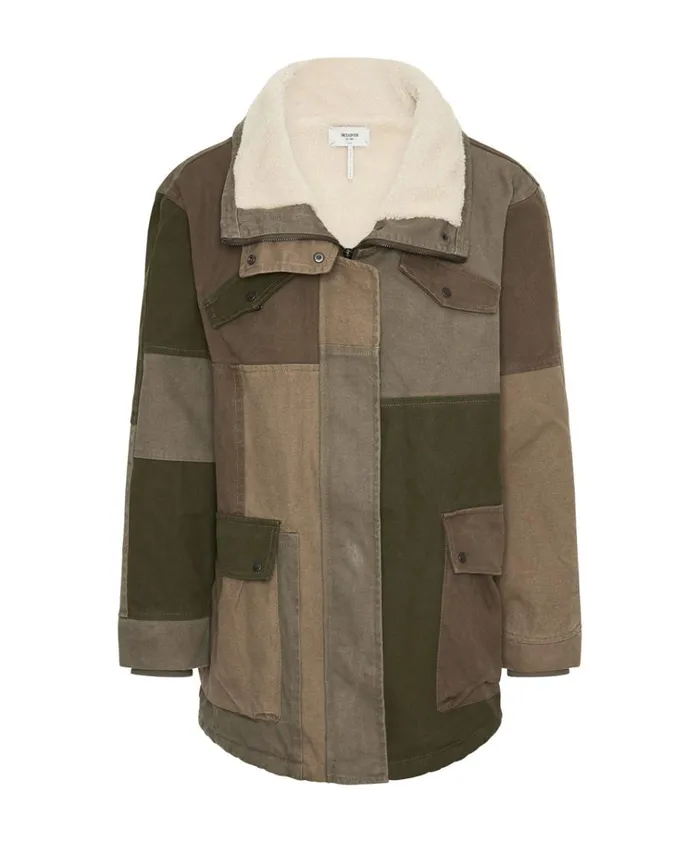KHAKI PATCHWORKED DEFENDER COAT Women One Teaspoon Jackets KHAKI PATCHWORKED DEFENDER COAT Women One Teaspoon Jackets