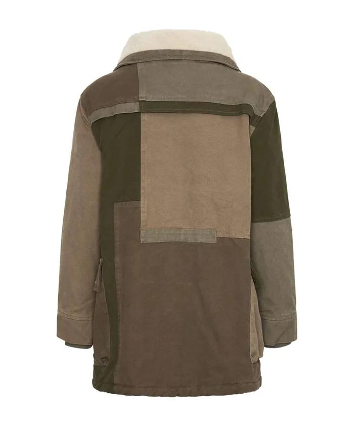 KHAKI PATCHWORKED DEFENDER COAT Women One Teaspoon Jackets KHAKI PATCHWORKED DEFENDER COAT Women One Teaspoon Jackets