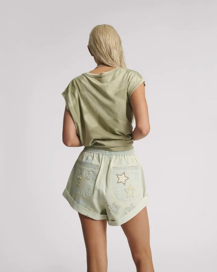 KHAKI STAR DUST OVERSIZED TANK Women One Teaspoon Tees and Tanks KHAKI STAR DUST OVERSIZED TANK Women One Teaspoon Tees and Tanks