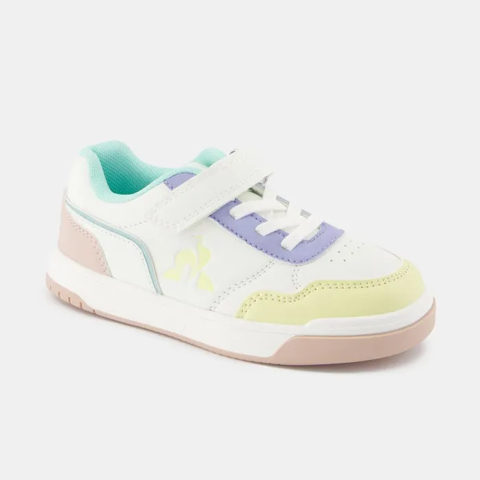 Kid Kids Le Coq Sportif CHAUSSURES ENFANT Shoes LCS COURT BREAKER GIRL PS Kids Optical White Pink