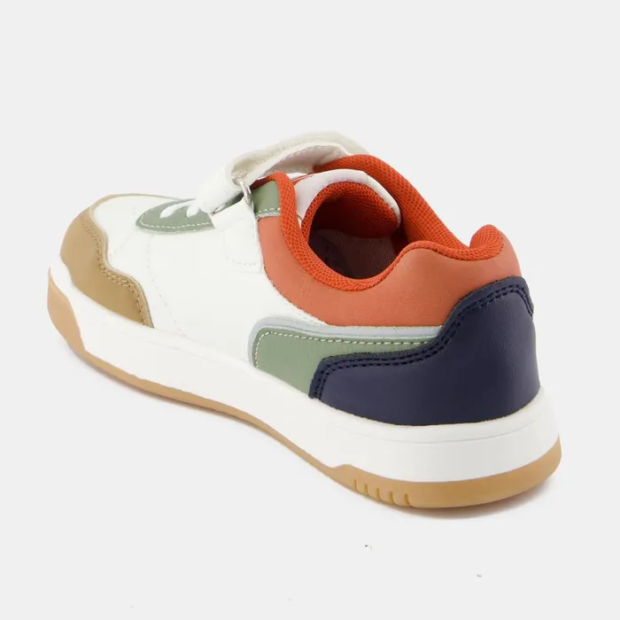 Kid Kids Le Coq Sportif CHAUSSURES ENFANT Shoes LCS COURT BREAKER PS Kids Optical Whiteorange