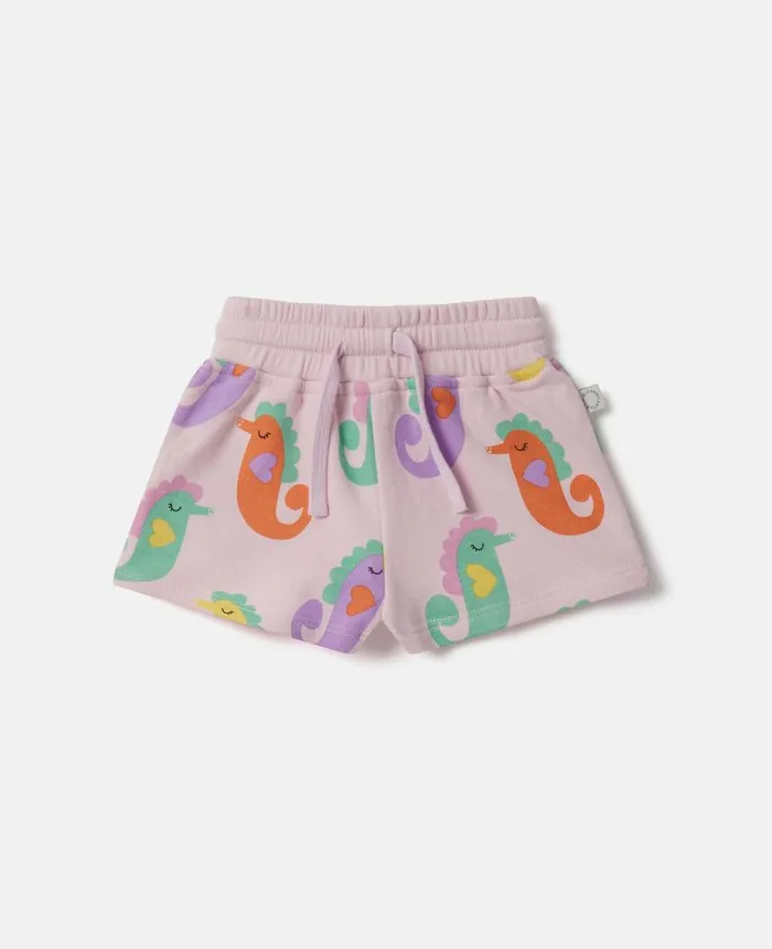 Kids Baby Girls Stella McCartney Seahorse Print Shorts Pink